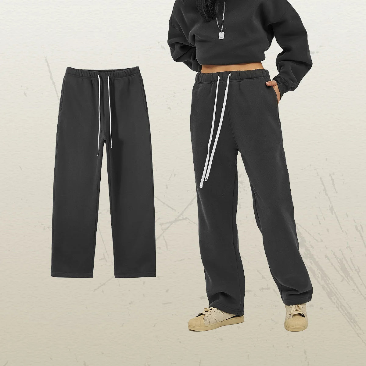 350G Thick Quality Casual Sweat Pants Men Women Streetwear Straight Leg Sweatpants Loose Sports Pants Fleece Sweatpants Unisex