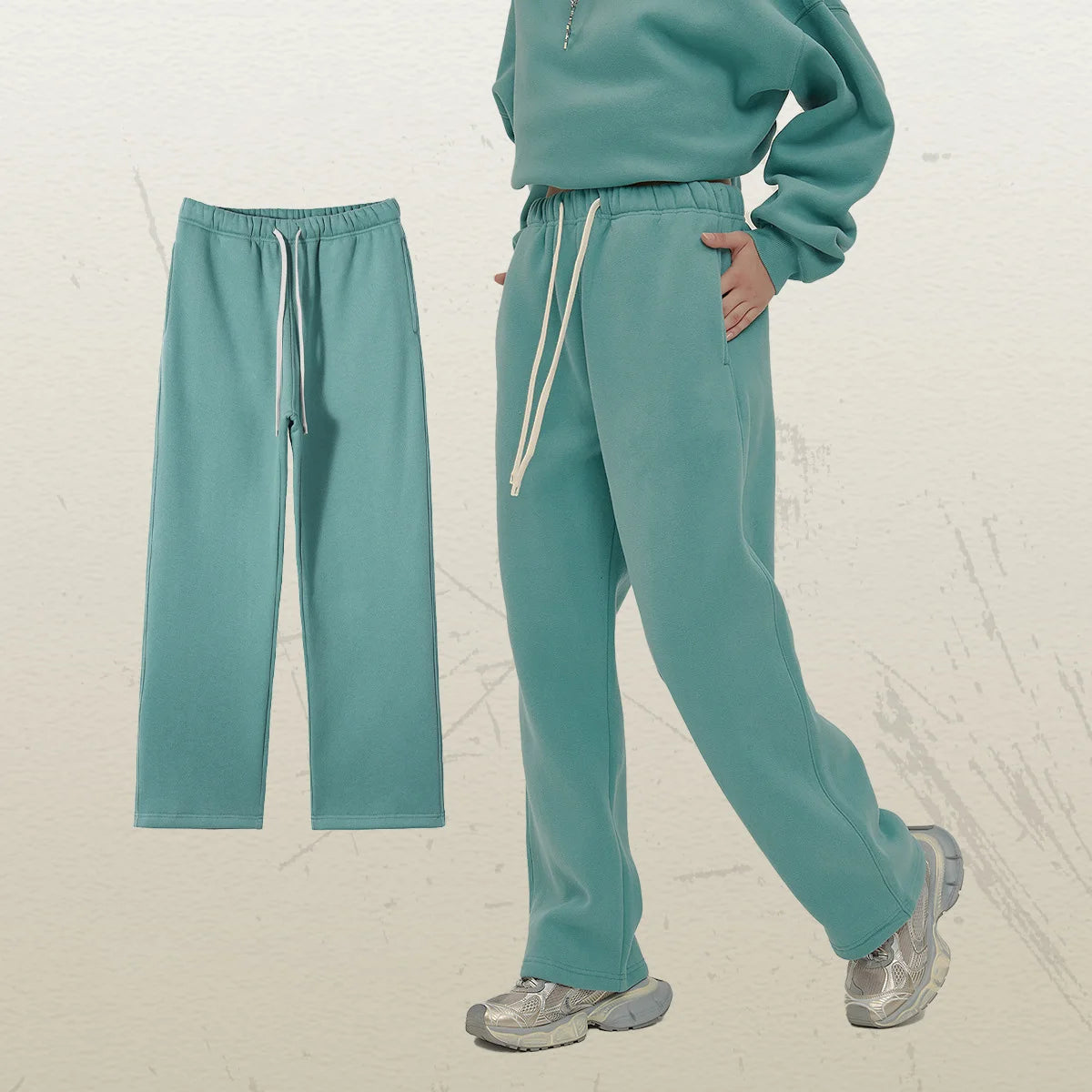 350G Thick Quality Casual Sweat Pants Men Women Streetwear Straight Leg Sweatpants Loose Sports Pants Fleece Sweatpants Unisex