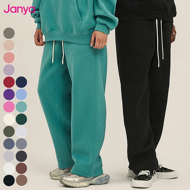 350G Thick Quality Casual Sweat Pants Men Women Streetwear Straight Leg Sweatpants Loose Sports Pants Fleece Sweatpants Unisex