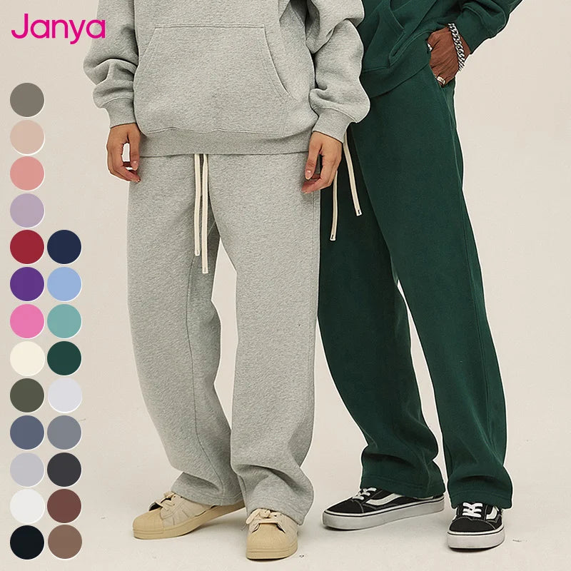 350G Thick Quality Casual Sweat Pants Men Women Streetwear Straight Leg Sweatpants Loose Sports Pants Fleece Sweatpants Unisex