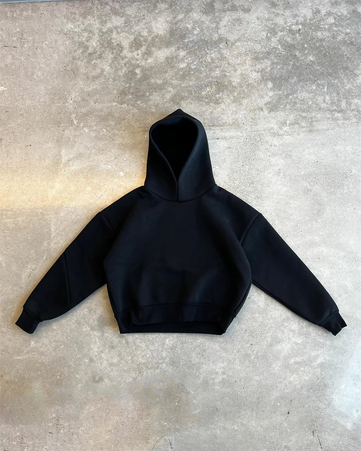 TOPSHOW Custom Brand Logo 500Gsm 600Gsm Men'S Fleece Hoodie Heavyweight Cotton Thick Blank Oversized Boxy Fit Cropped Hoodies