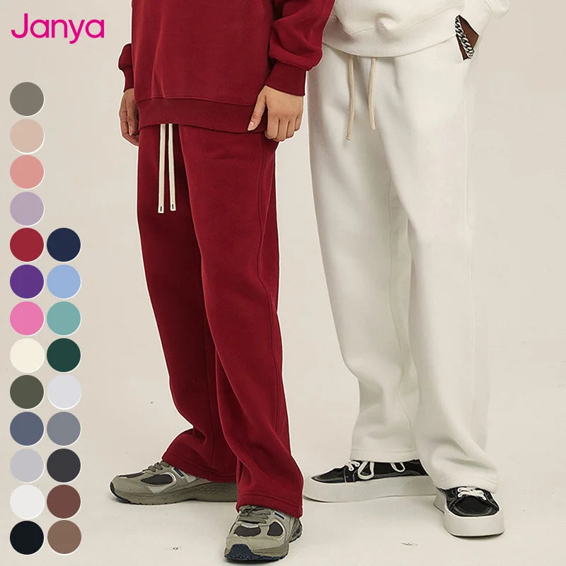 350G Thick Quality Casual Sweat Pants Men Women Streetwear Straight Leg Sweatpants Loose Sports Pants Fleece Sweatpants Unisex