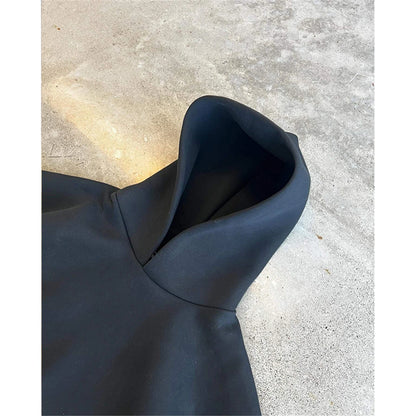 TOPSHOW Custom Brand Logo 500Gsm 600Gsm Men'S Fleece Hoodie Heavyweight Cotton Thick Blank Oversized Boxy Fit Cropped Hoodies